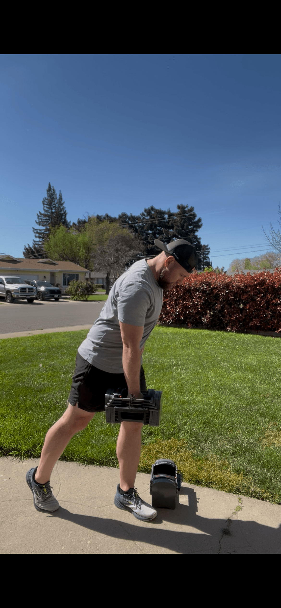 Dr. Van Poole demonstrating a loaded carry outdoors